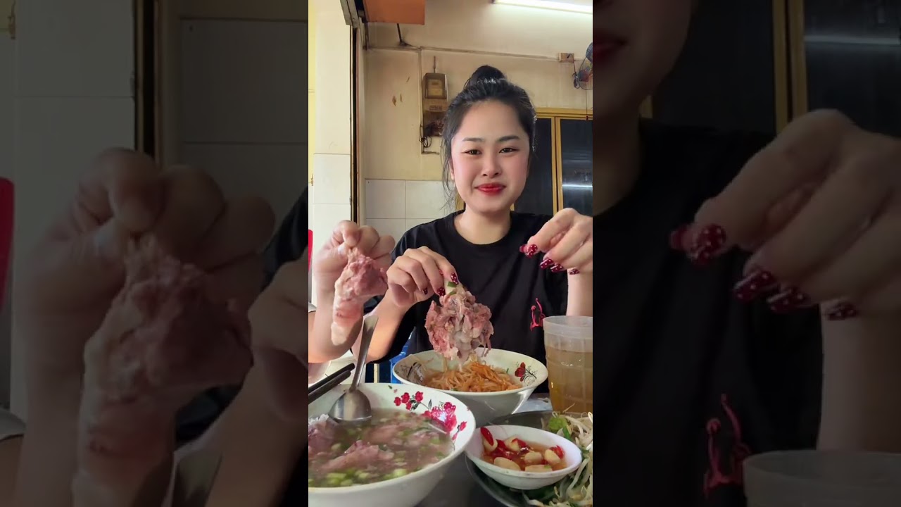 Mukbang hủ tiếu hà.i cố.t #dungthichan #mukbang #food 