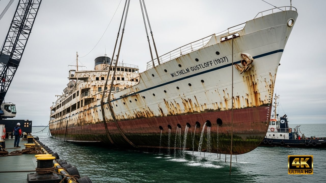 ASMR Ship Restoration: Raising the Sunken White MV Wilhelm Gustloff (1937) from the Ocean