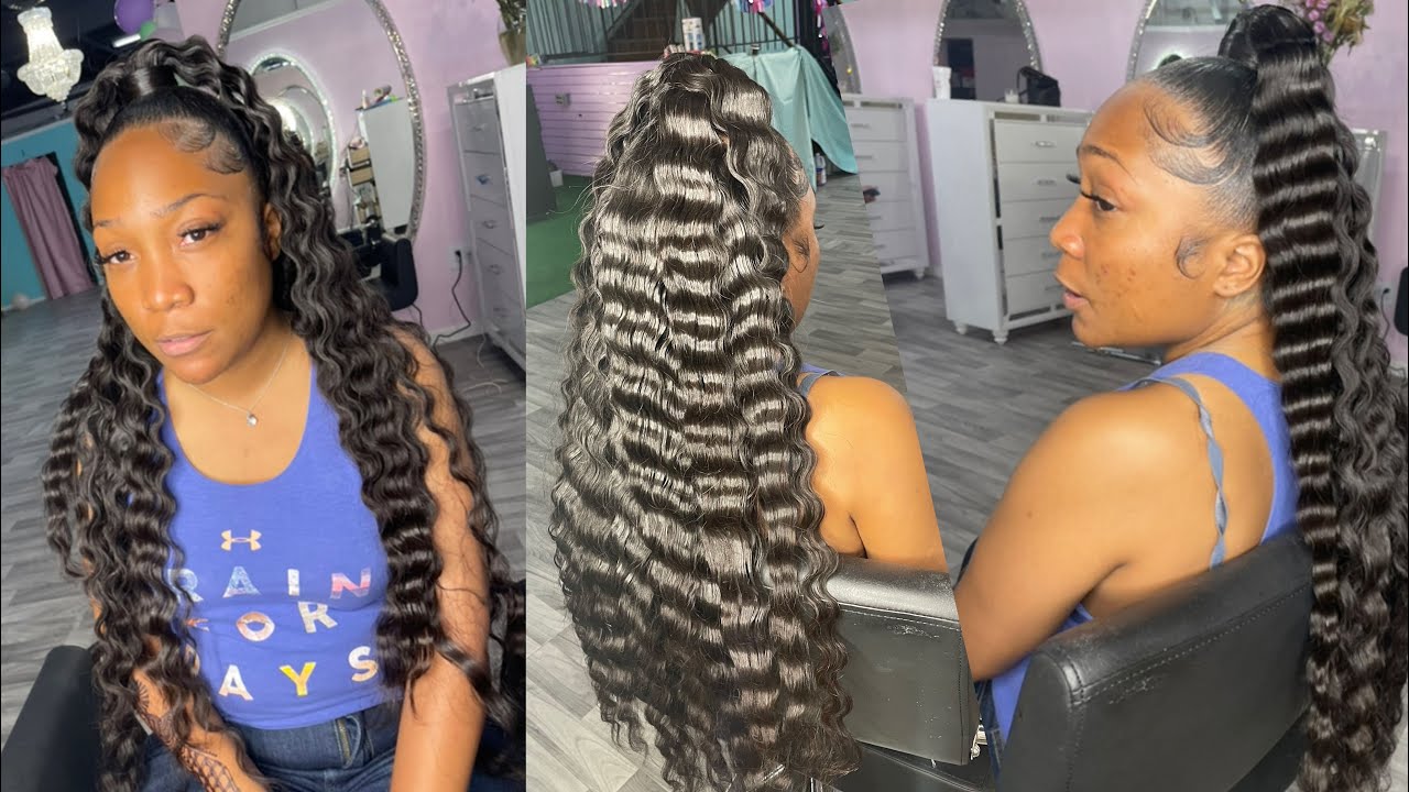 30” Crimps Half Up Half Dwn Sew-In | Traces Of Fiji Hair