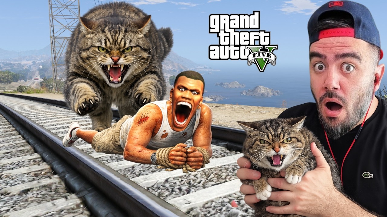 FRANKLIN YAVRU KEDILERI DEV KEDIDEN KURTARDI - GTA 5 MODS