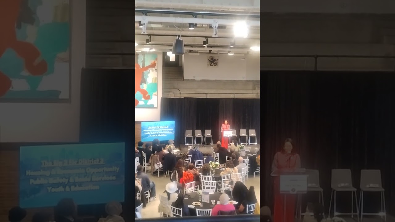  Council member Melissa Patterson Hazley giving her address at the 