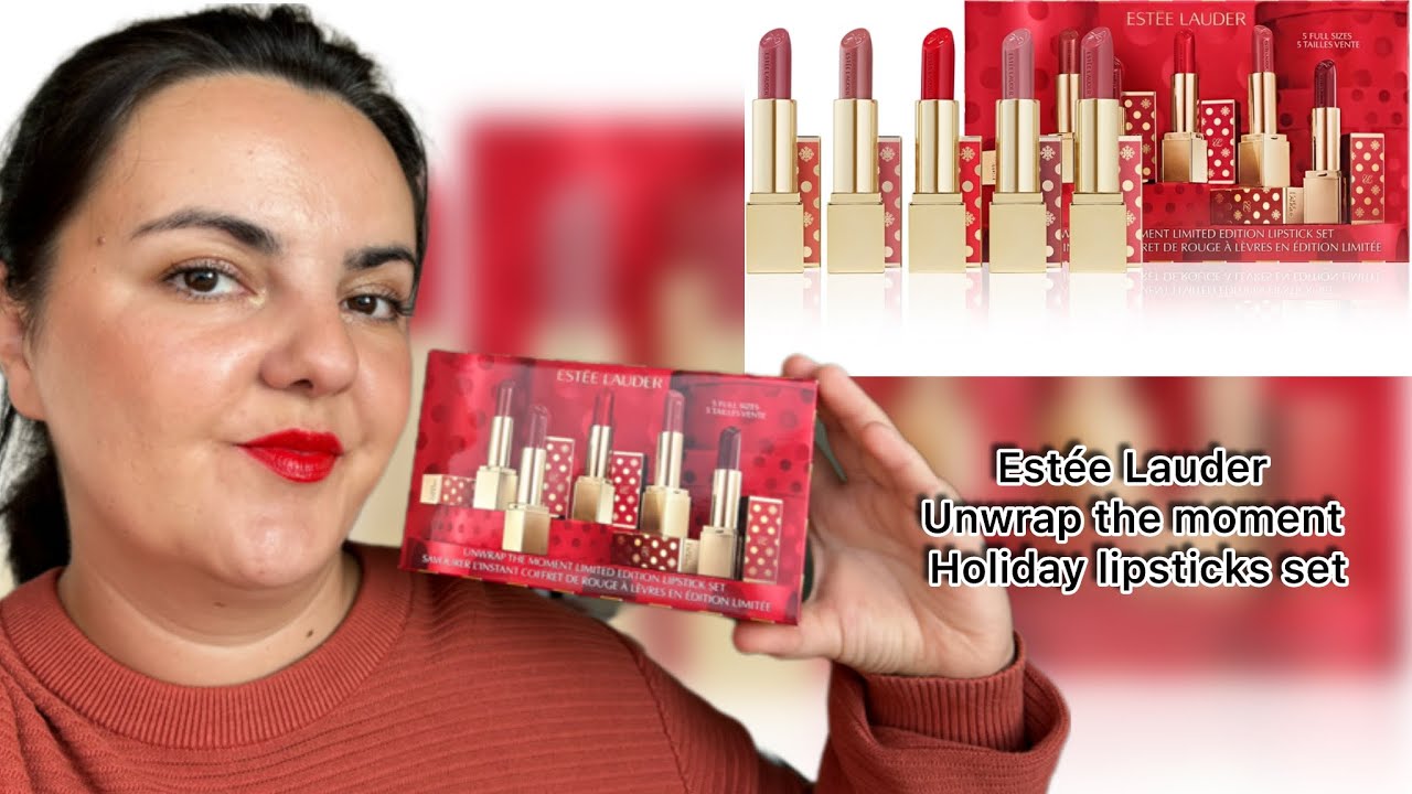 Estee Lauder Unwrap the moment праздничный набор помад / 5 полноразмерных помад