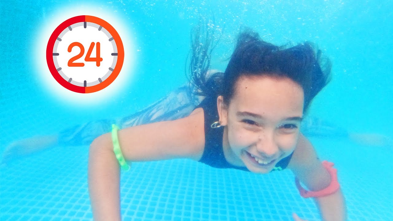 ⏰ 24 de ORE 🤸‍♀️ GIMNASTICĂ în PISCINĂ 🌊 cu MARA și TATA 💥