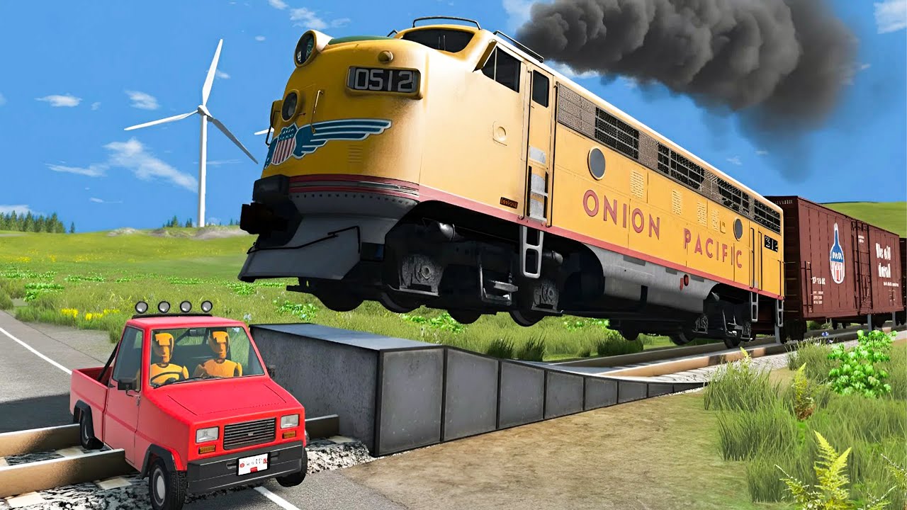 Trains & Cars Crashes #4 | BeamNG.Drive