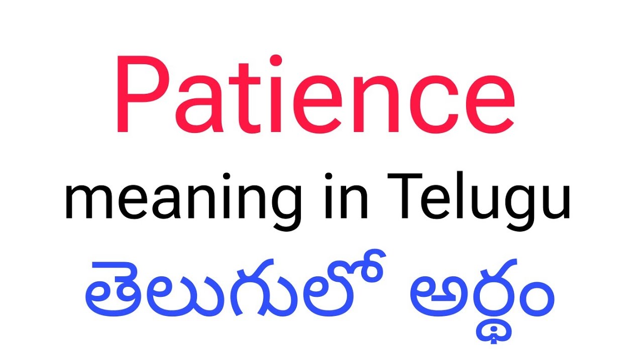 Patience meaning in telugu || Patience తెలుగులో అర్థం || Patience telugu meaning || Patience meaning