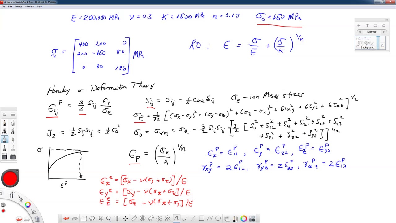 AEM 648 Deformation and Incremental Plasticity Example with J2 flow theory