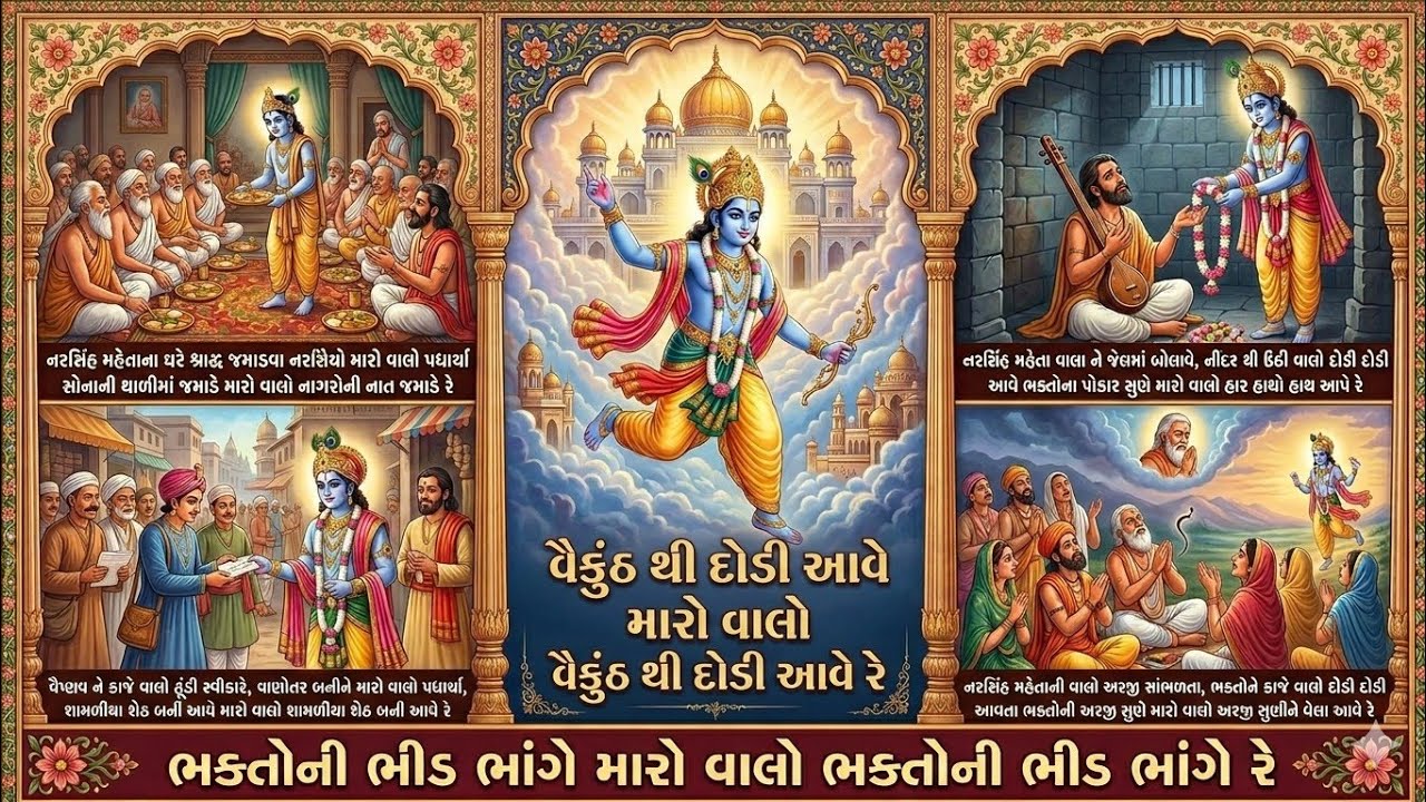 વૈકુંઠ થી દોડી આવે મારો વાલો | Vaykunth Thi Dodi Aave Maro Valo | નરસિંહ મહેતા ભજન | Krishna Bhajan