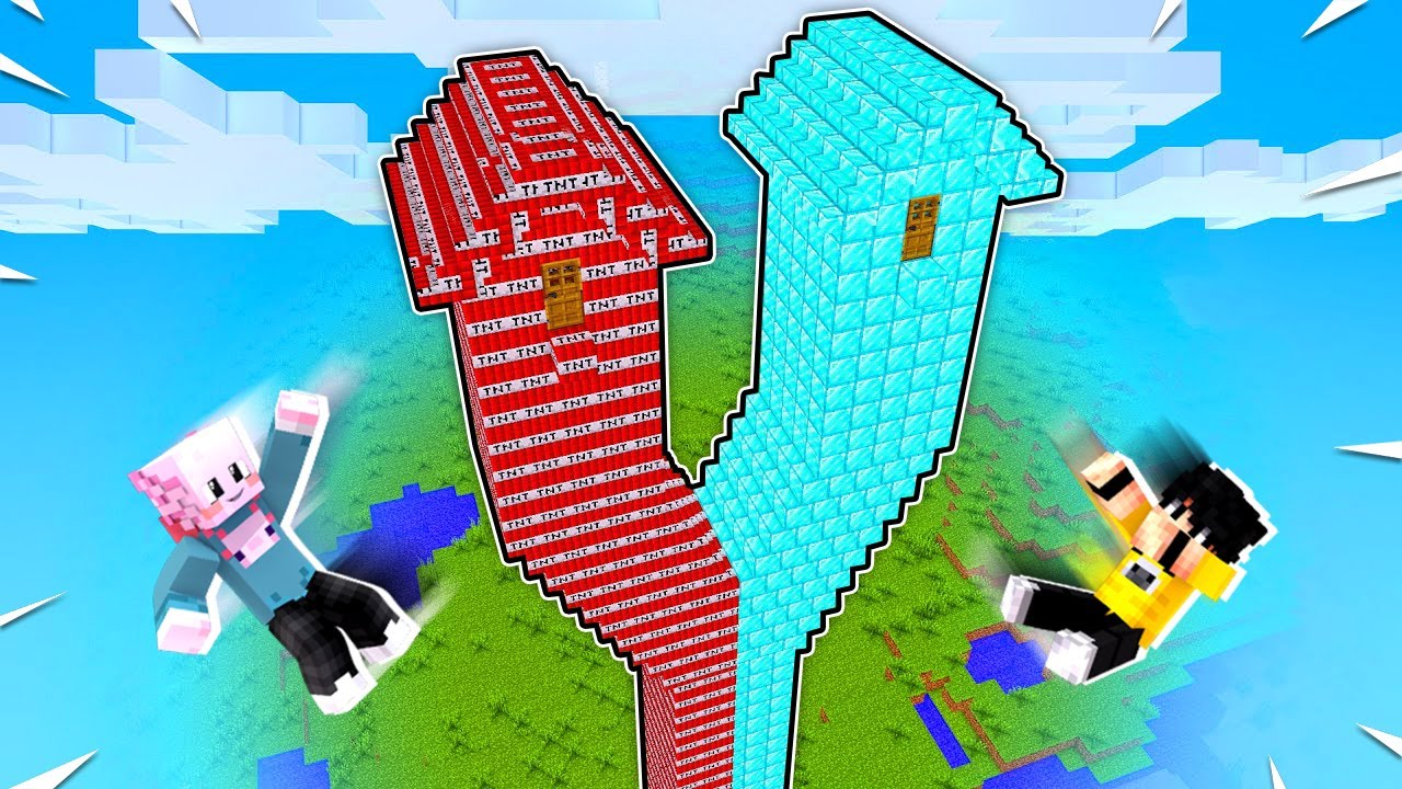 TNT Kule VS ELMAS Kule - Minecraft