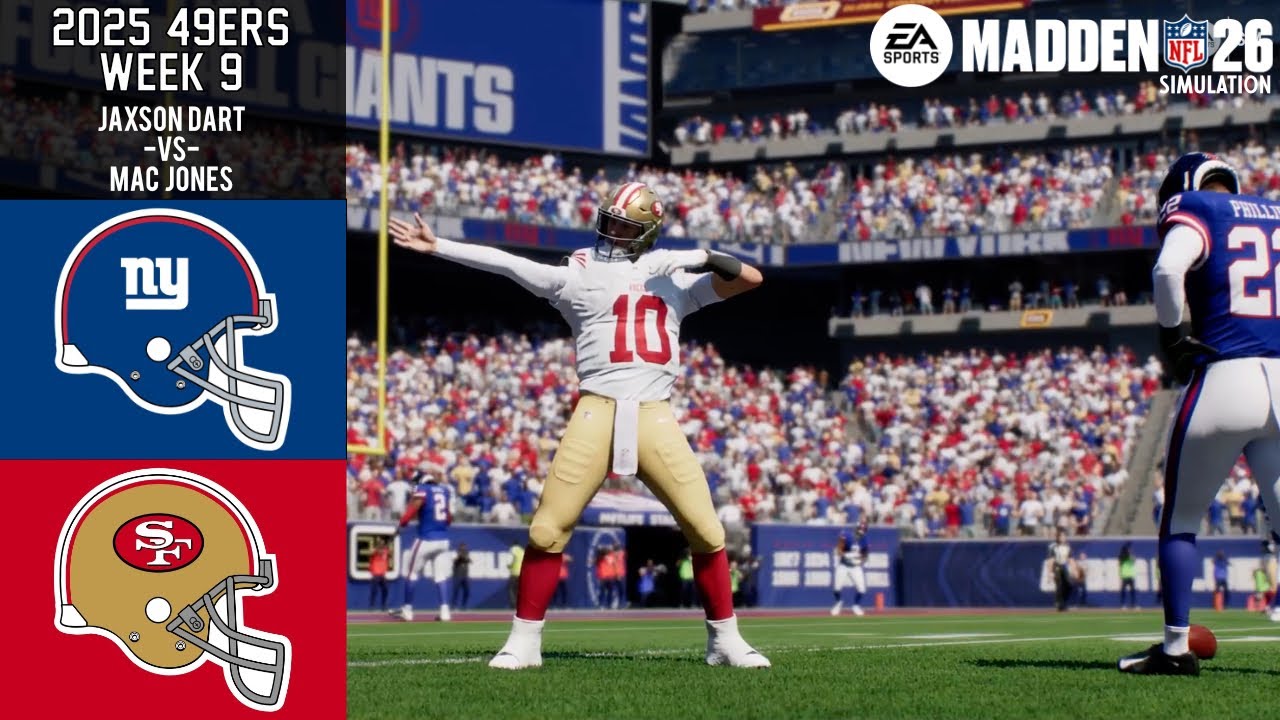 49ers vs Giants | Week 9 | Madden NFL 26 simulation