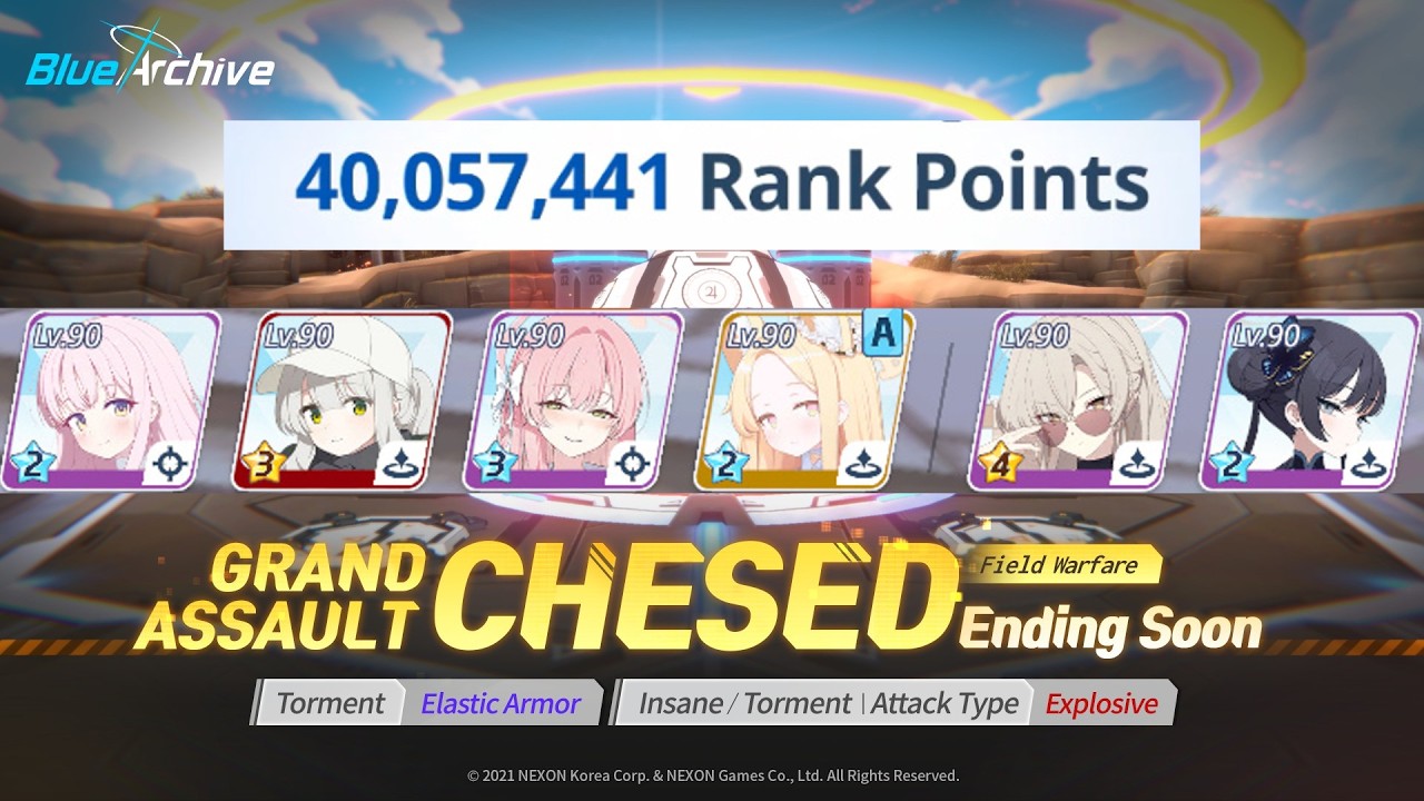 [Blue archive] Chesed purple Torment | UE40 mika clear | 40,057,441pts - 40,070,000 possible
