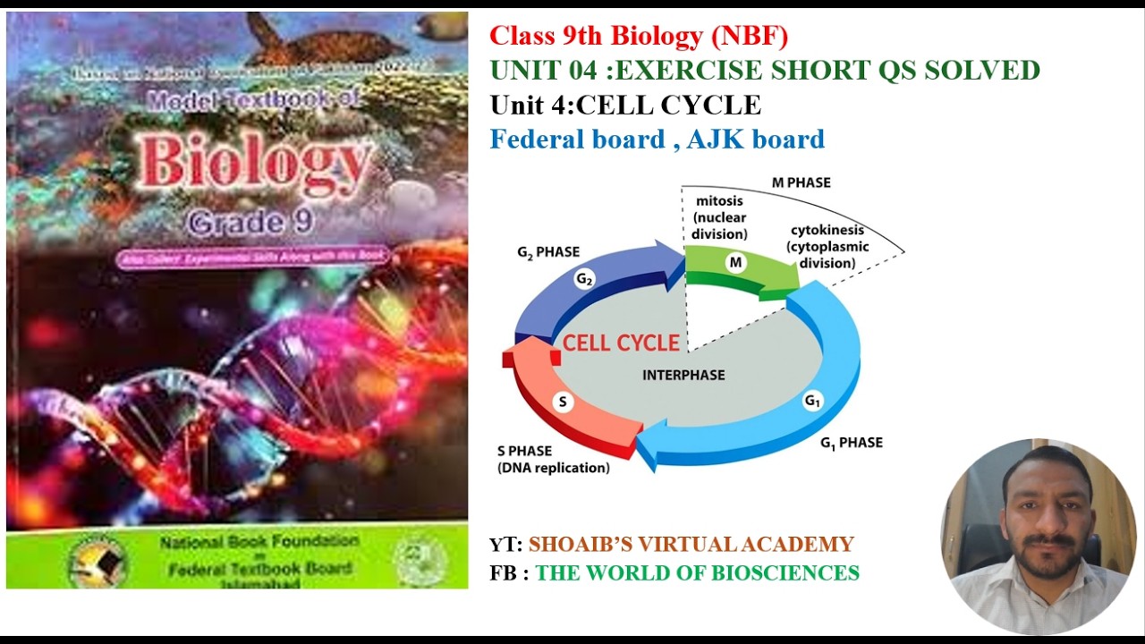Class 9 Biology Unit 4 Cell Cycle | Exercise Short Questions Solved | NBF Federal & AJK Board 2026