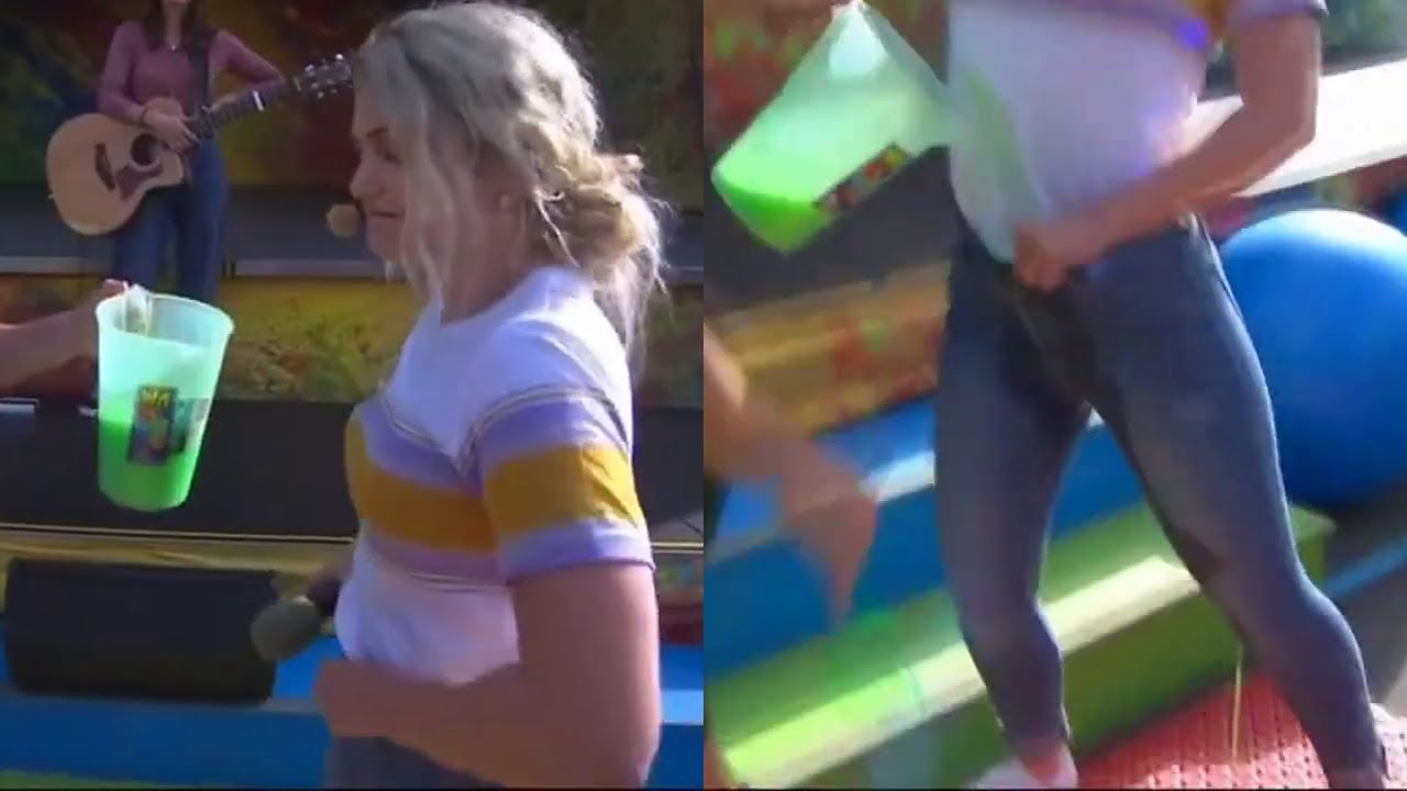 Erin Wells Gunged Down Pants on TV