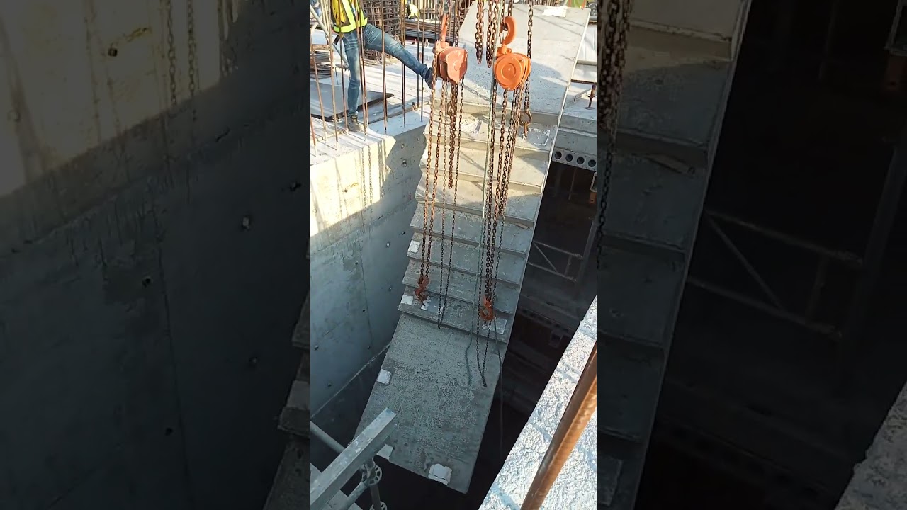installation of precast stairs