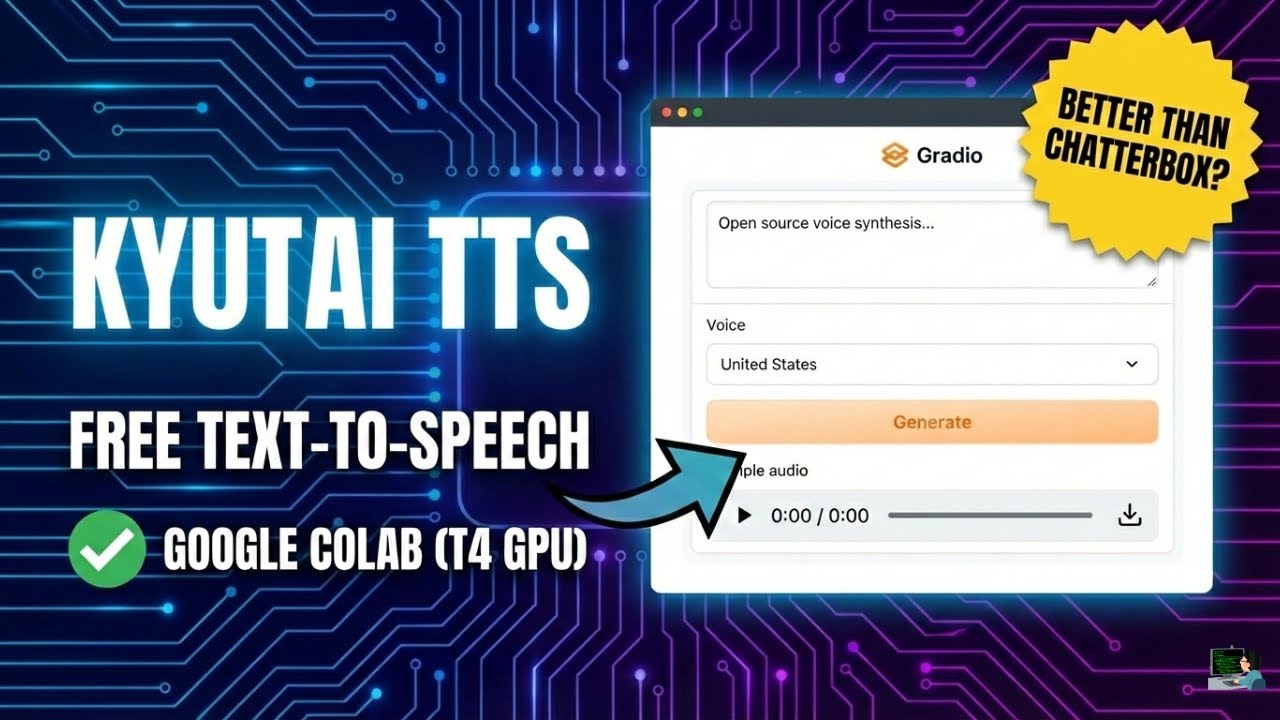 Kyutai TTS on Google Colab | Free T4 GPU Text to Speech Tutorial
