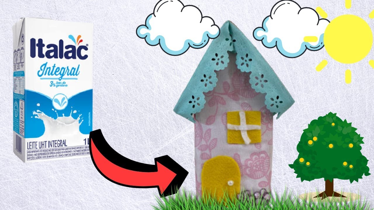 FAÇA EM CASA - PESO DE PORTA - COM CAIXA DE LEITE