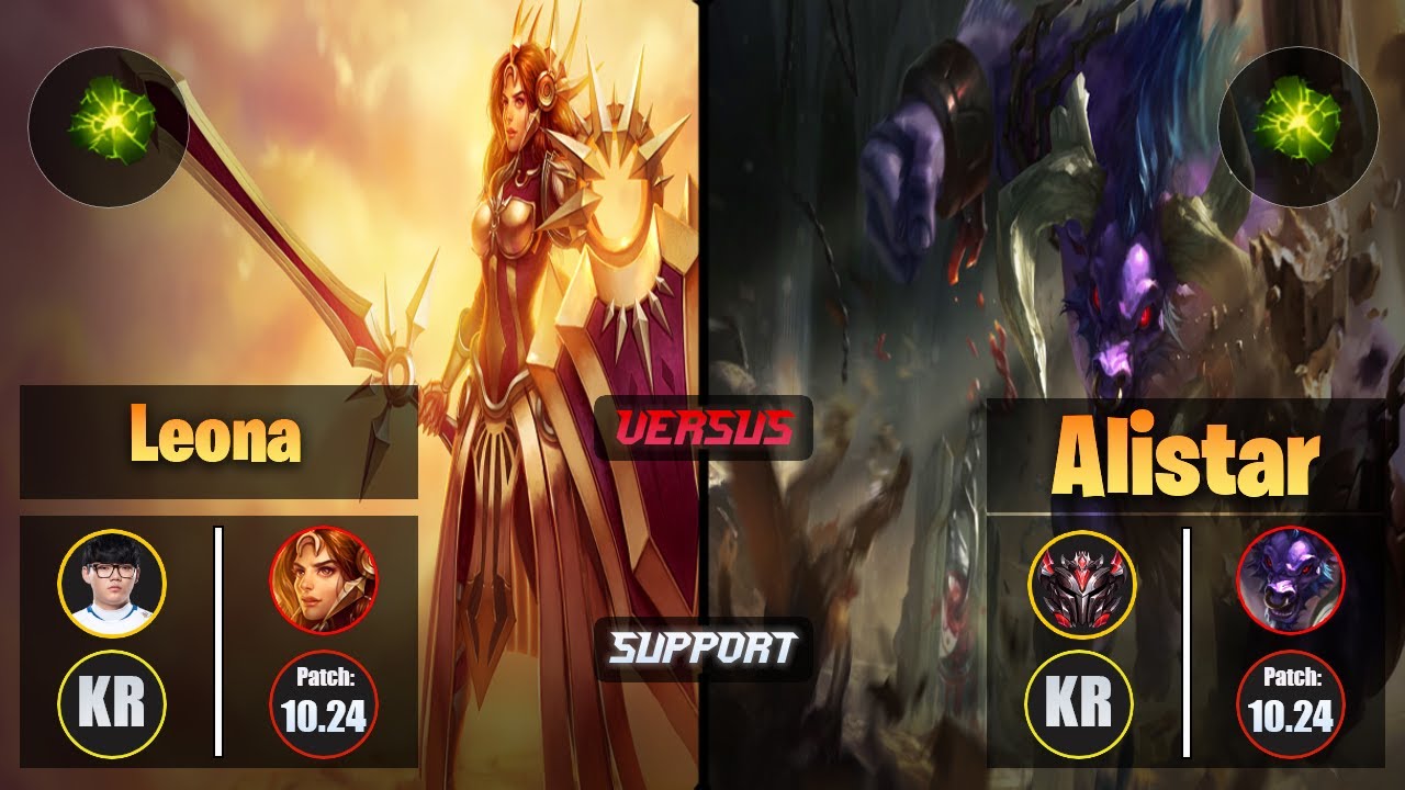 Hoit LEONA (Support) [Aftershock] VS ALISTAR - Grandmaster KR Patch 10.24
