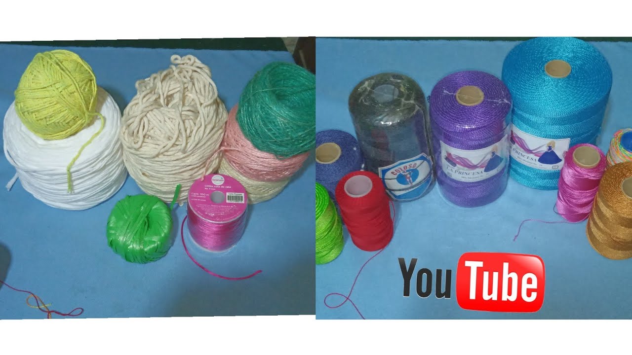 Hilos, yute, rafia, trapillo, piola de algodón para tejer bolsos, monederos, cosmetiqueras