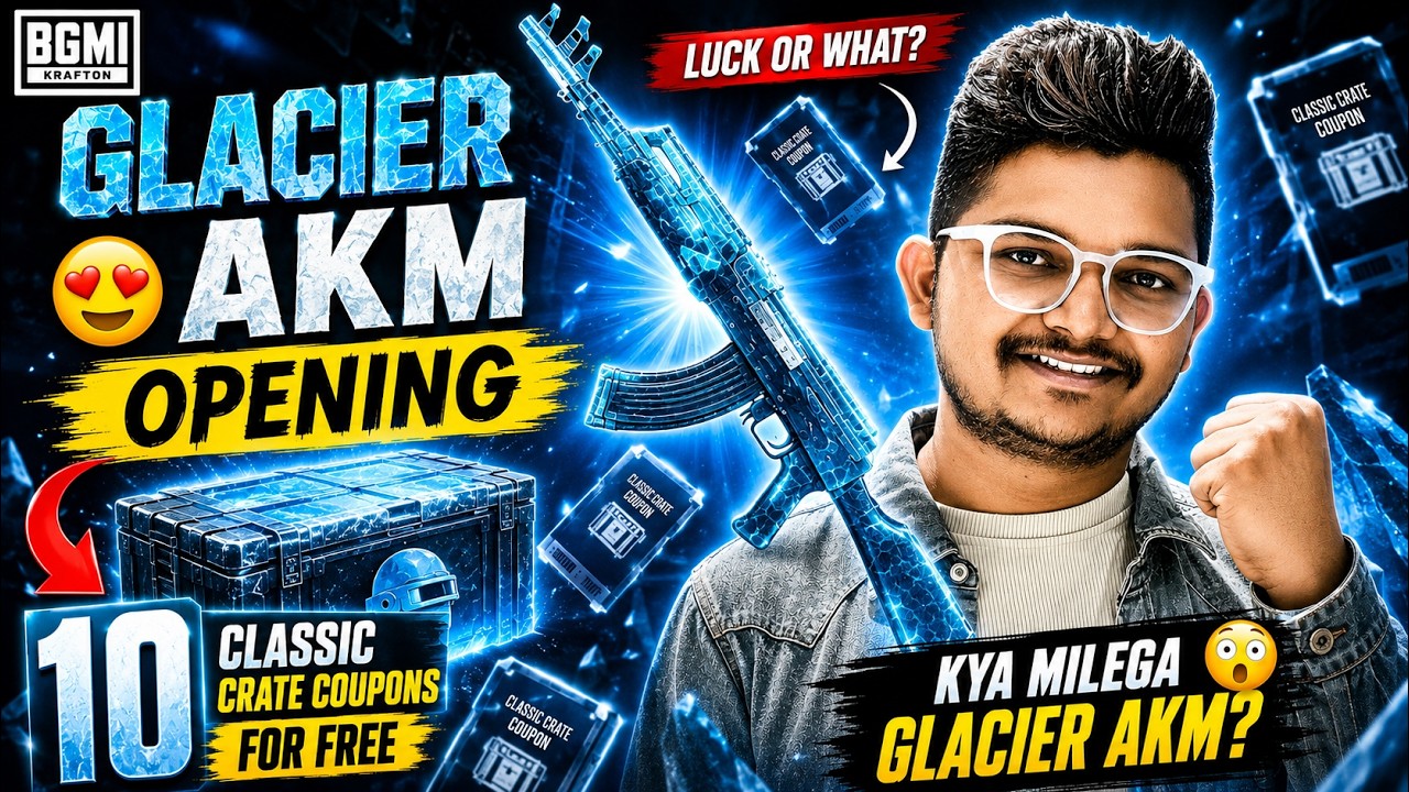 😍 FREE GLACIER AKM OPENING BGMI | CLASSIC CRATE AKM GLACIER OPENING | Glacier AKM IS BACK