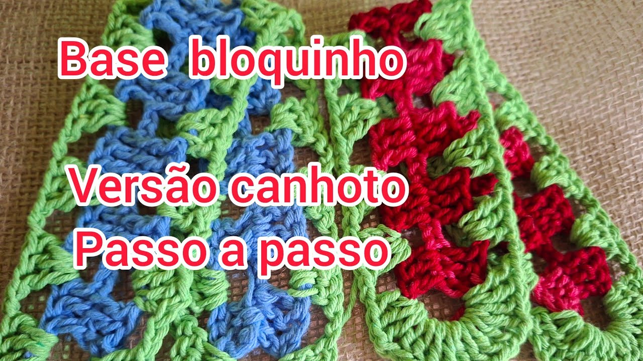 🦋💥📢Base  bloquinho versão canhoto #passo a passo #crochet #croche 