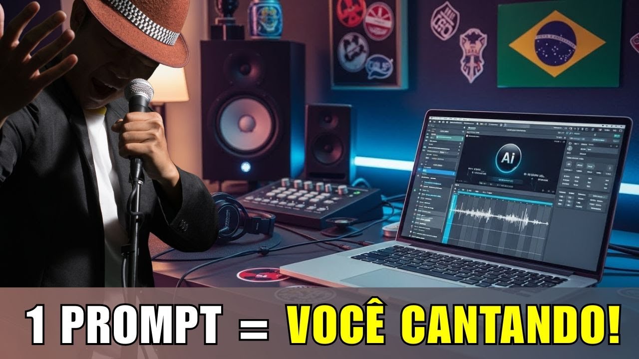 Esta IA cria LETRA, MÚSICA e seu vídeo CANTANDO! Sem saber CANTAR!