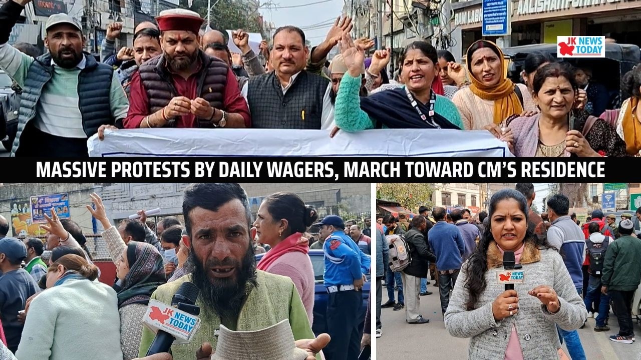 Massive protests by daily wagers, march toward CM&rsquo;s residence | JK News Today