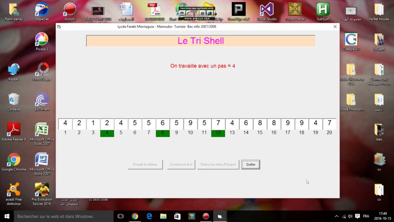 le principe des tri shell et fusion