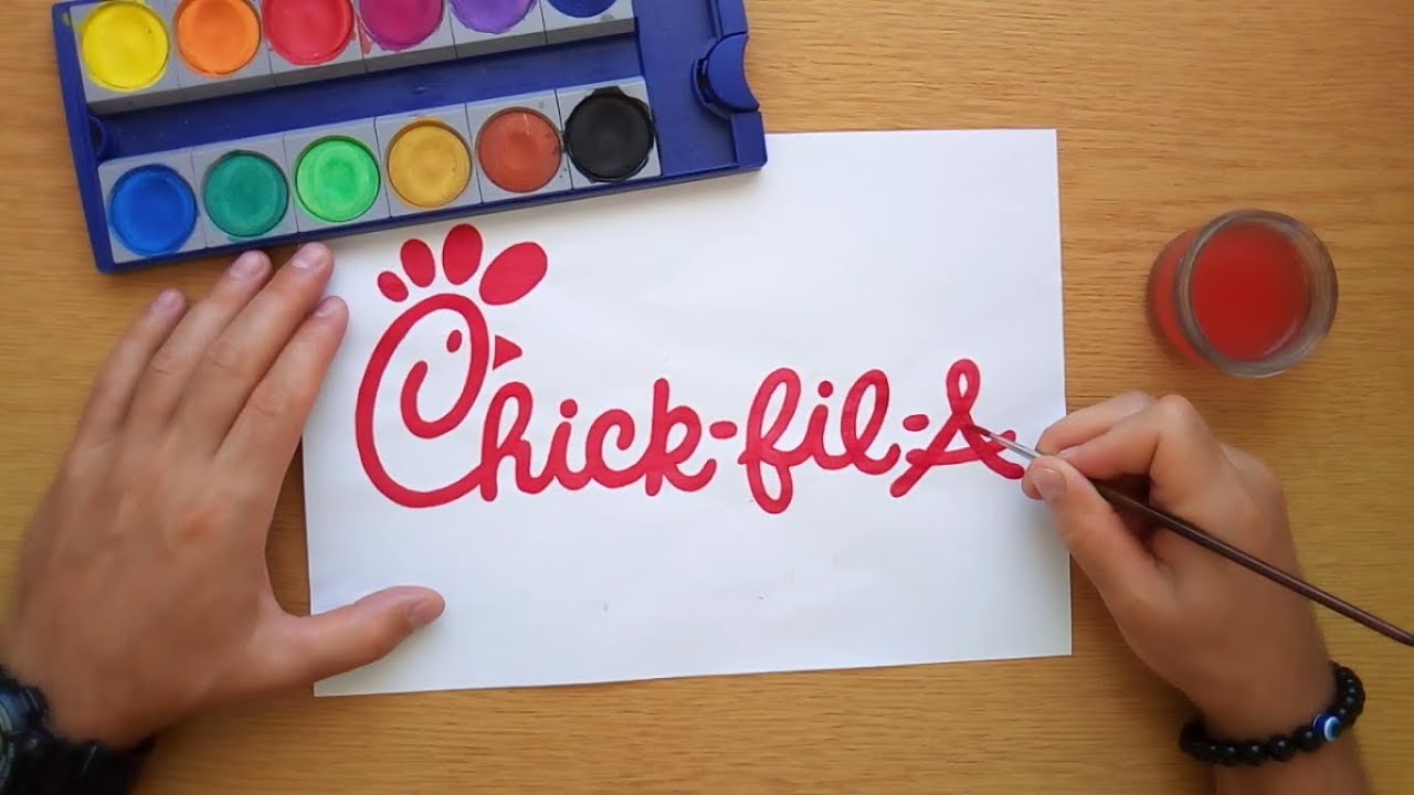 How to draw Chick-fil-A logo (Logo drawing)