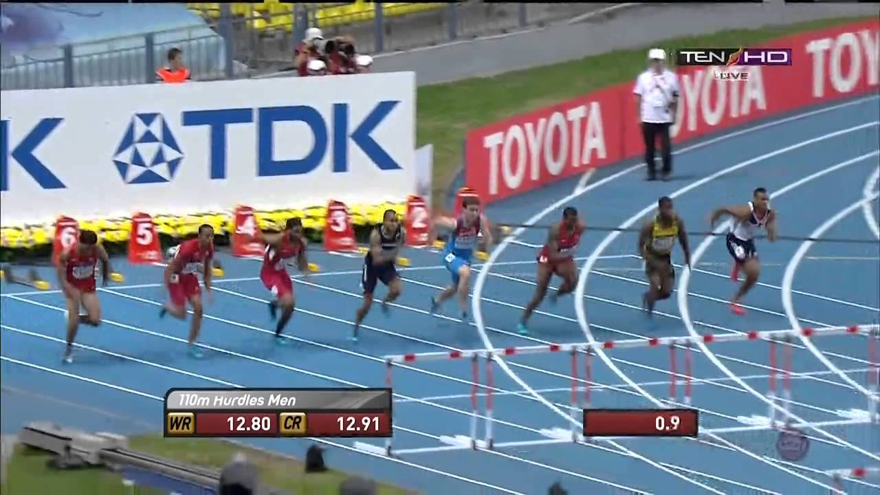 IAAF Moscow 2013 Mens 110m Hurdles Final David OLIVER Wins
