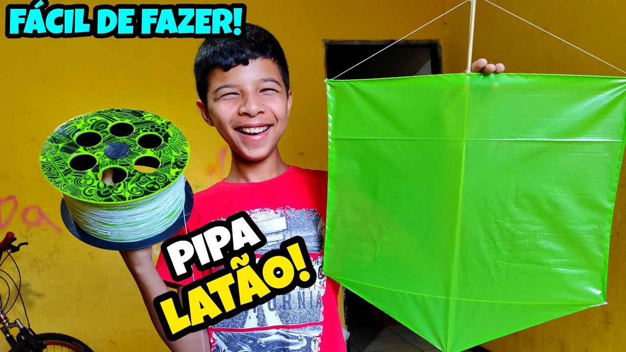 COMO FAZER UMA PIPA LATÃO DE SACOLA QUE VOA MUITO