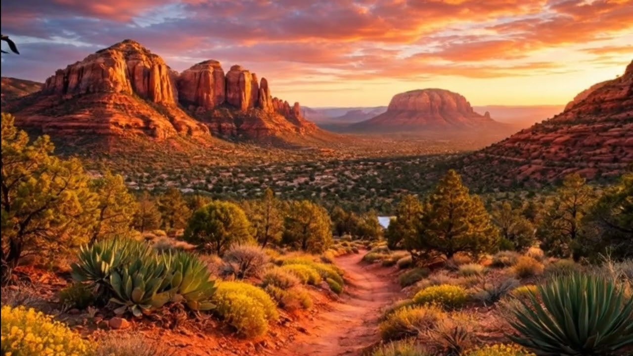 SOUNDLESS - Sedona Sunset Serenity Where Red Rocks Meet the Golden Sky