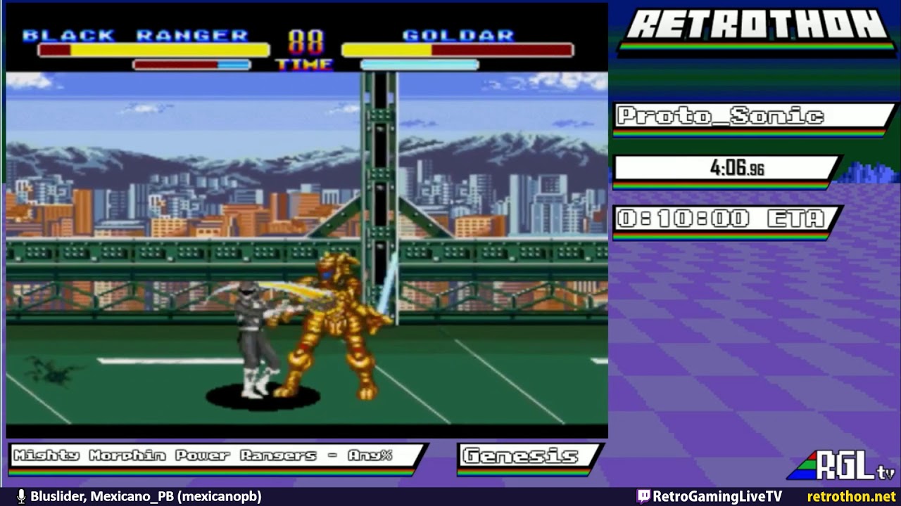 RGLtv Retrothon 2019.  Mighty Morphin Power Rangers (Any%).  Proto_Sonic
