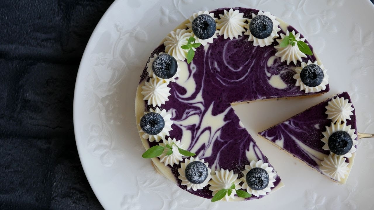 ブルーベリーホワイトチョコチーズケーキ 簡単なのに美味しい～♡ | No-Bake  Blueberry white chocolate  cheesecake