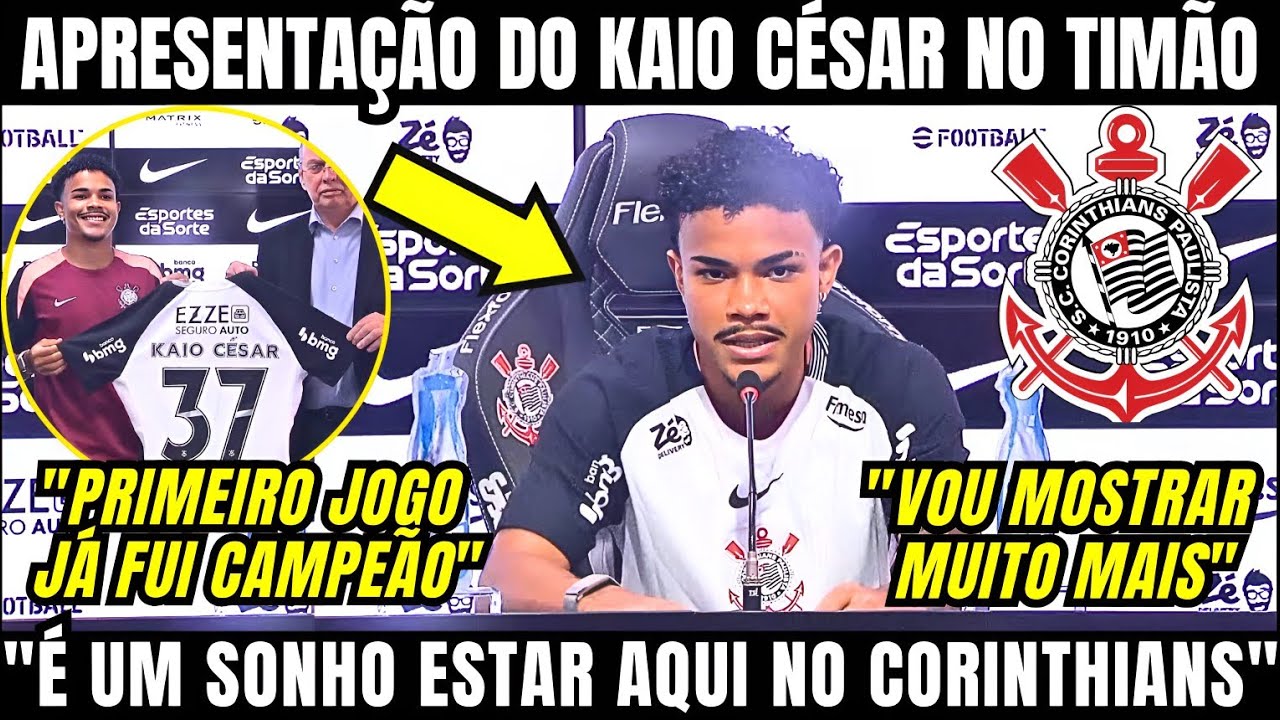 KAIO CÉSAR FOI SINCERO EM APRESENTAÇÃO OFICIAL NO CORINTHIANS E SE IMPRESSIONOU COM A FIEL TORCIDA 