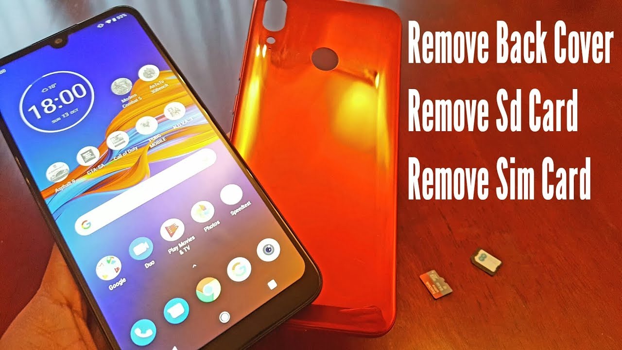 Motorola Moto E6 Plus Remove Back Cover & Remove Sim card/Sd Card