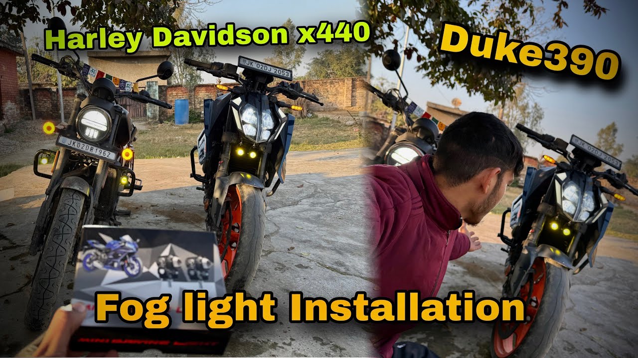 Fog Light Under ₹1000 |Fog Light installation ||Duke390 ||Harley Davidson x440 
