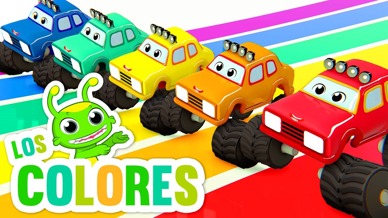 ¡Nuevo vídeo! 🚗Aprende los colores con Groovy el Marciano en 3D y sus mágicos monster trucks