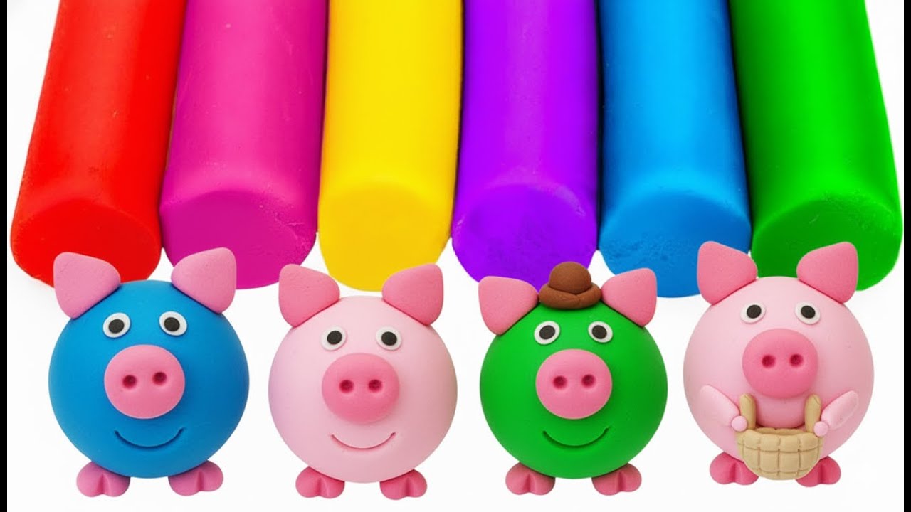 Clay Play with Funny Piggies! 🐷 Let's Mold the Whole Family! 🏠
