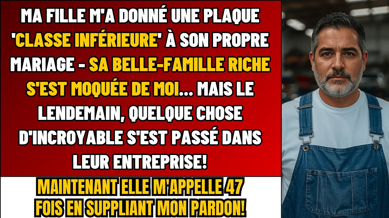 Ma Fille, Élevée Seul, M’A Donné Un Badge À Son Mariage : ‘Classe INFÉRIEURE’ – Alors J’Ai…