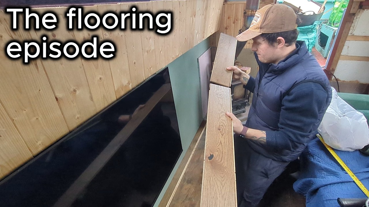 No more holes in our living room | Laying flooring in our boat | Ep 19