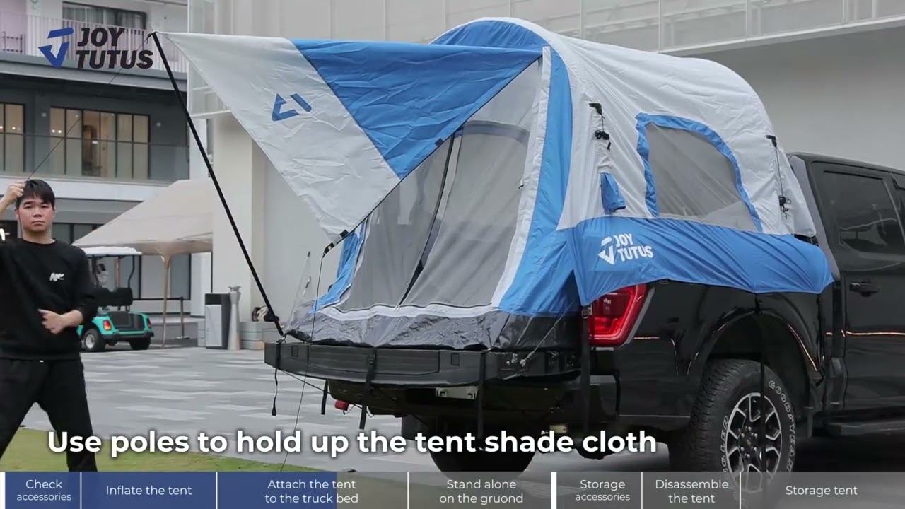 JOYTUTUS Inflatable Truck Bed Tent Installation Guide