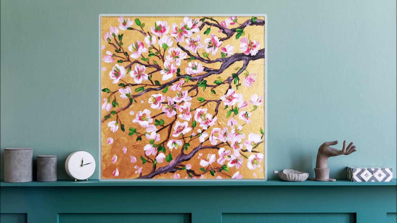 Easy Cherry Blossom  / Step by Step Acrylic Painting/ MariArtHome