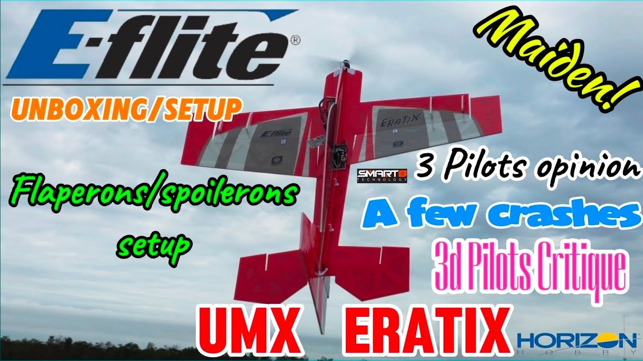 Распаковка и настройка E-Flite UMX Eratix. Руководство по закрылкам/спойлеронам. Первый полет и о...