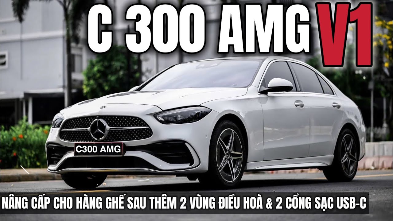 Mercedes C300 AMG V1 Màu Trắng Nội Thất Nâu - Phiên bản được nâng cấp mới nhất