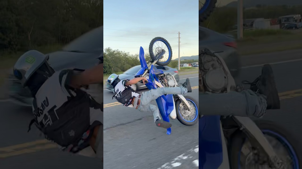 I fell down on my brand new 2024 yz450 🤦🏻&zwj;♂️😢🤕  #yamaha #yz450 #fail #fall #crash #wheelie #mx