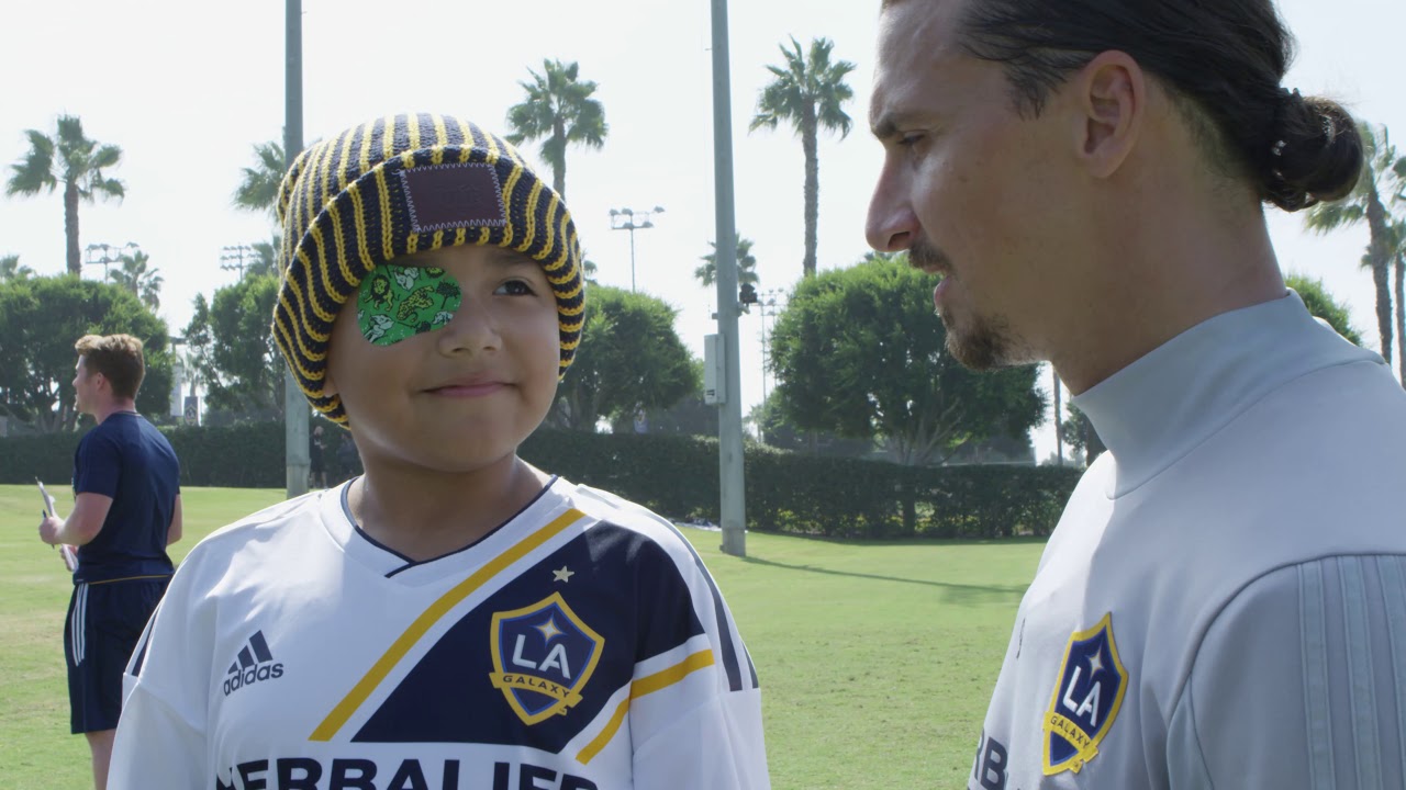 8-year-old Ethan Castro meets Zlatan Ibrahimovic and the LA Galaxy for Kick Childhood Cancer Month
