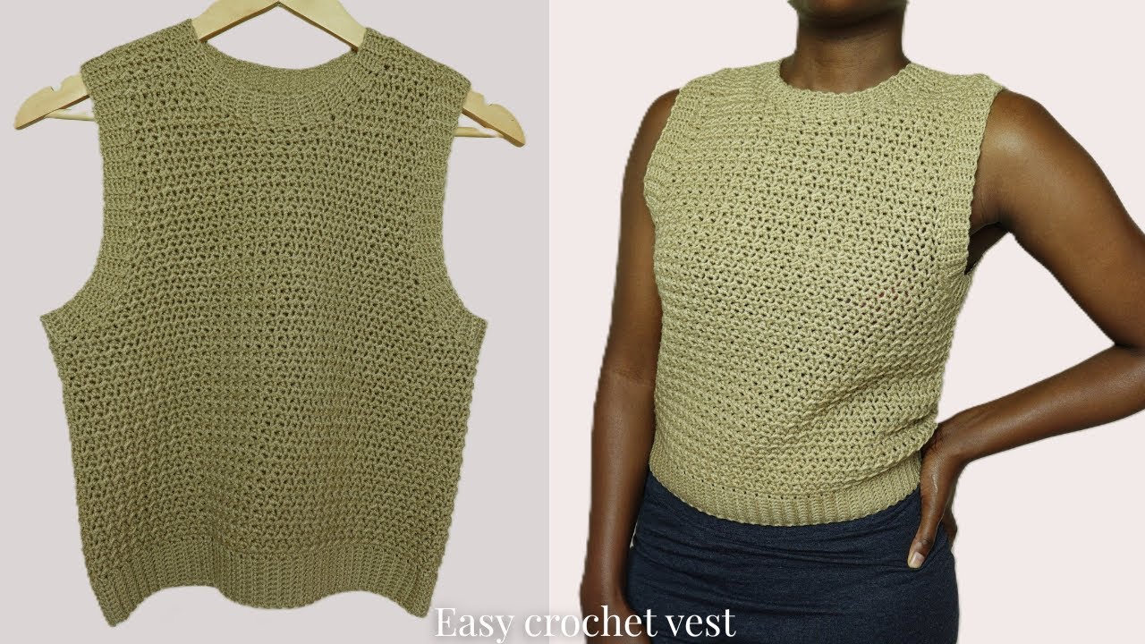 Easy Crochet Vest | Even Moss Stitch Crochet Vest Tutorial
