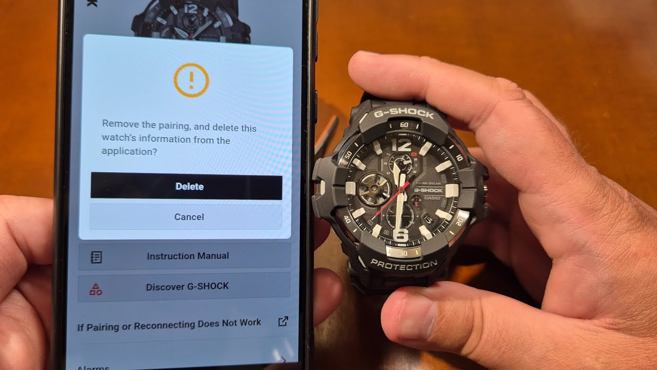 Casio G-Shock GR-B300-1AER GRAVITYMASTER - rozłączanie zegarka z telefonem [PL]