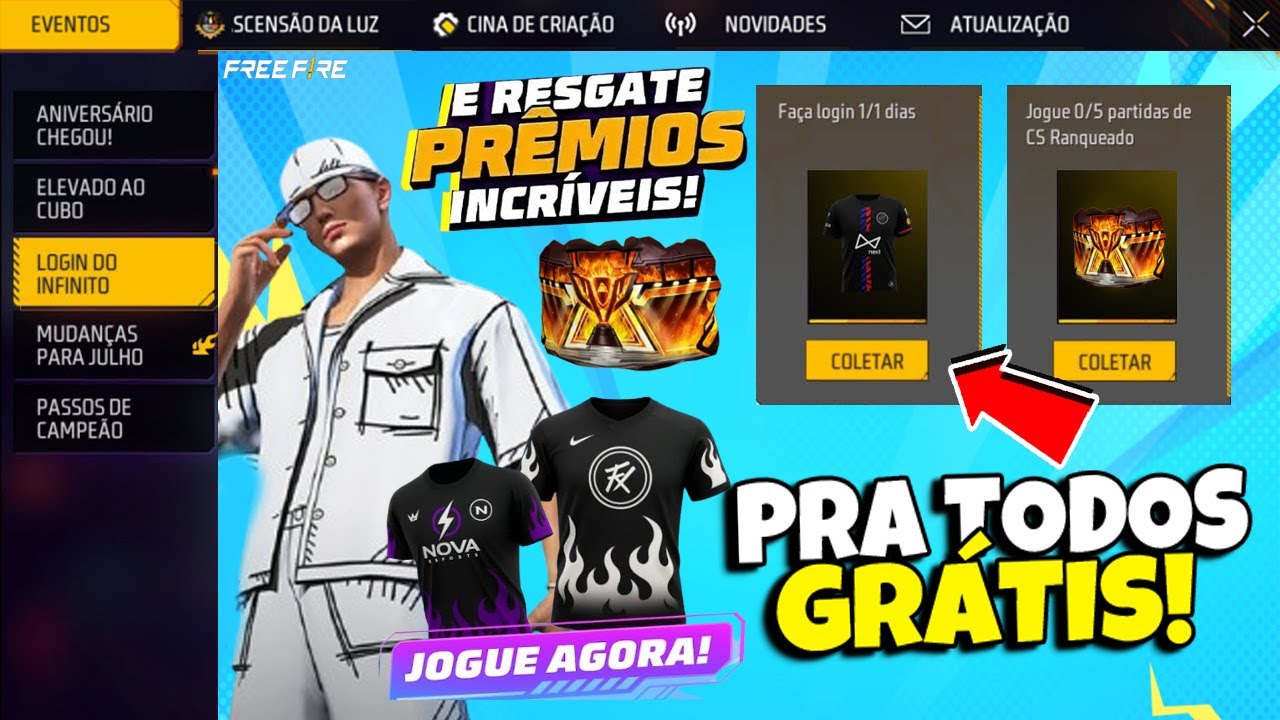 CORREE!! PEGUE GELO E CAMISA DE TIME GR&Aacute;TIS 🔥OURO ROYALE, EVENTO DE DESCONTO, NOVIDADES FREE FIRE