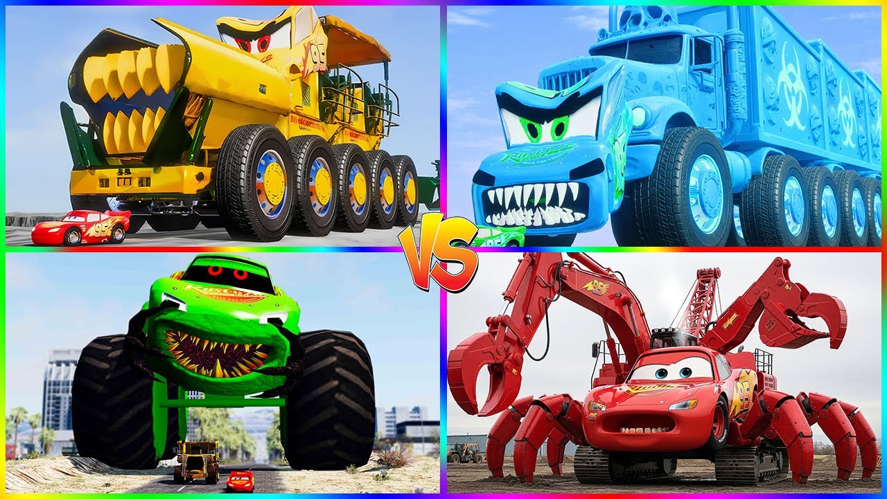 ⚡ Lightning McQueen vs Giant Machines | Epic GTA 5 Battle