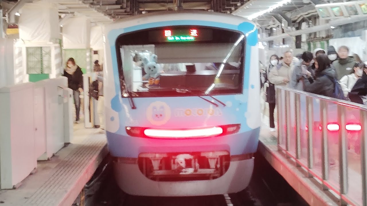 【前面展望】もころん号快速急行新宿行き 藤沢→新宿  雪積もっています